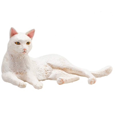 Фигурка Кошка, белая (лежащая) Konik AMF1092